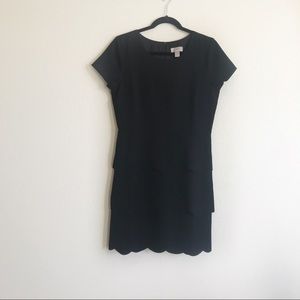 2 for $25 LOFT Scalloped Black Dress Size 8